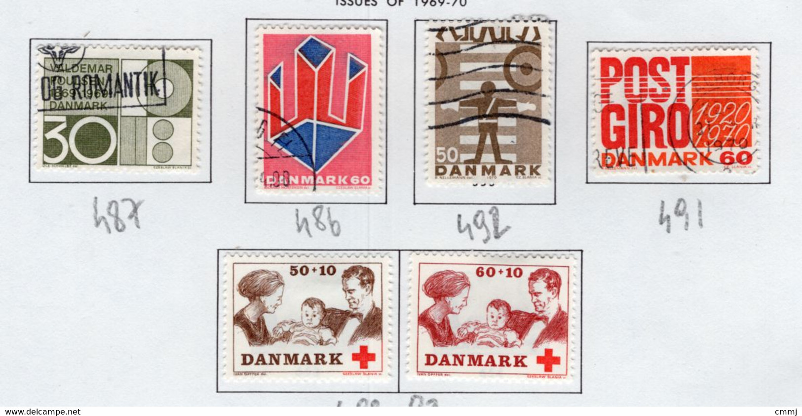 1969/1970 -  DANIMARCA - DENMARK - Mi. Nr. 486+487+488+489+491+492+ - LH/Used -  (Z0304..40) - Sonstige & Ohne Zuordnung