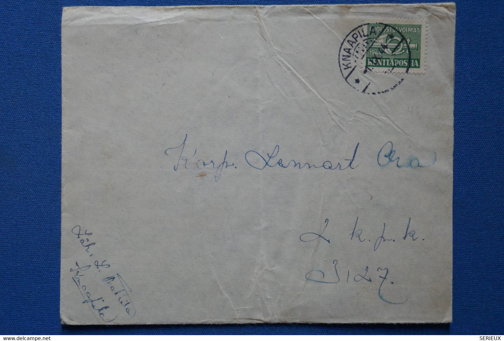 Z11 FINLANDE  BELLE LETTRE 1944 POSTE MILITAIRE KENTTAPOSTIA KNAAPILA   + AFFRANCH.PLAISANT - Militärmarken