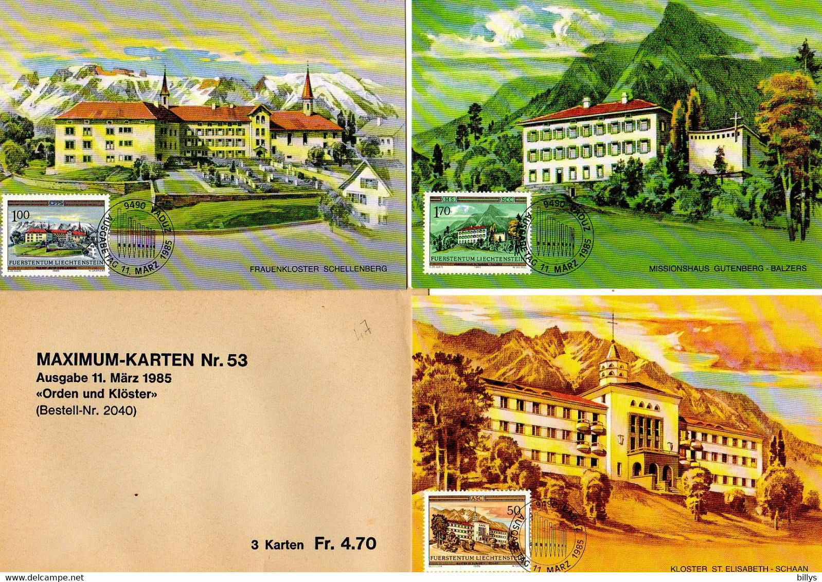 D214- LIECHTENSTEIN Lot De Cartes MAXIMUM Année 1985 Complète, état Superbe CV?? 11 Photos - Verzamelingen