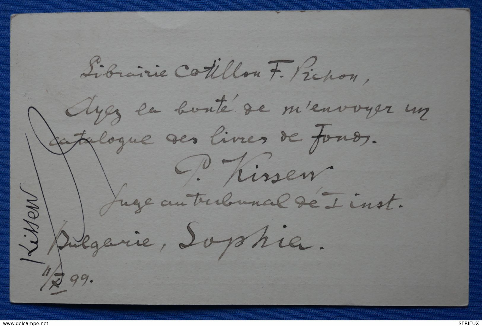 Z11 BULGARIE  BELLE CARTE 1899 SOFIA  POUR  PARIS FRANCE + AFFRANCH.INTERESSANT - Briefe U. Dokumente
