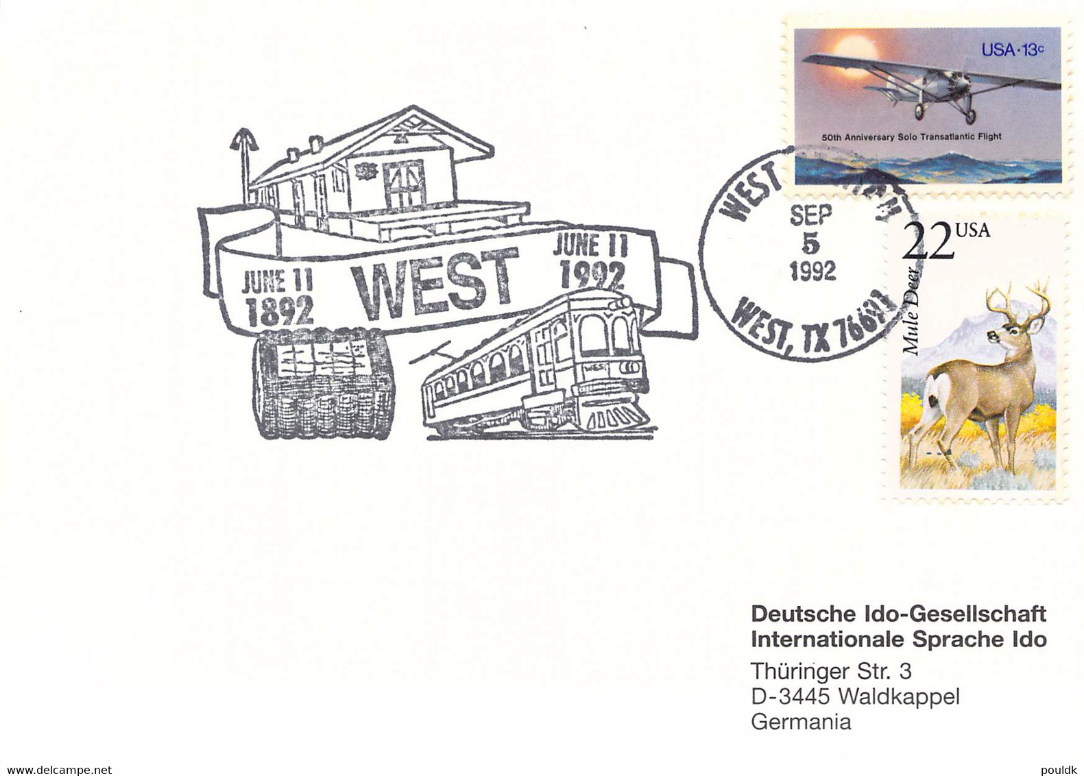 USA Card West, TX 1992 West Station W/Train - Can Be With Different Stamps (DD26-42) - Brieven En Documenten