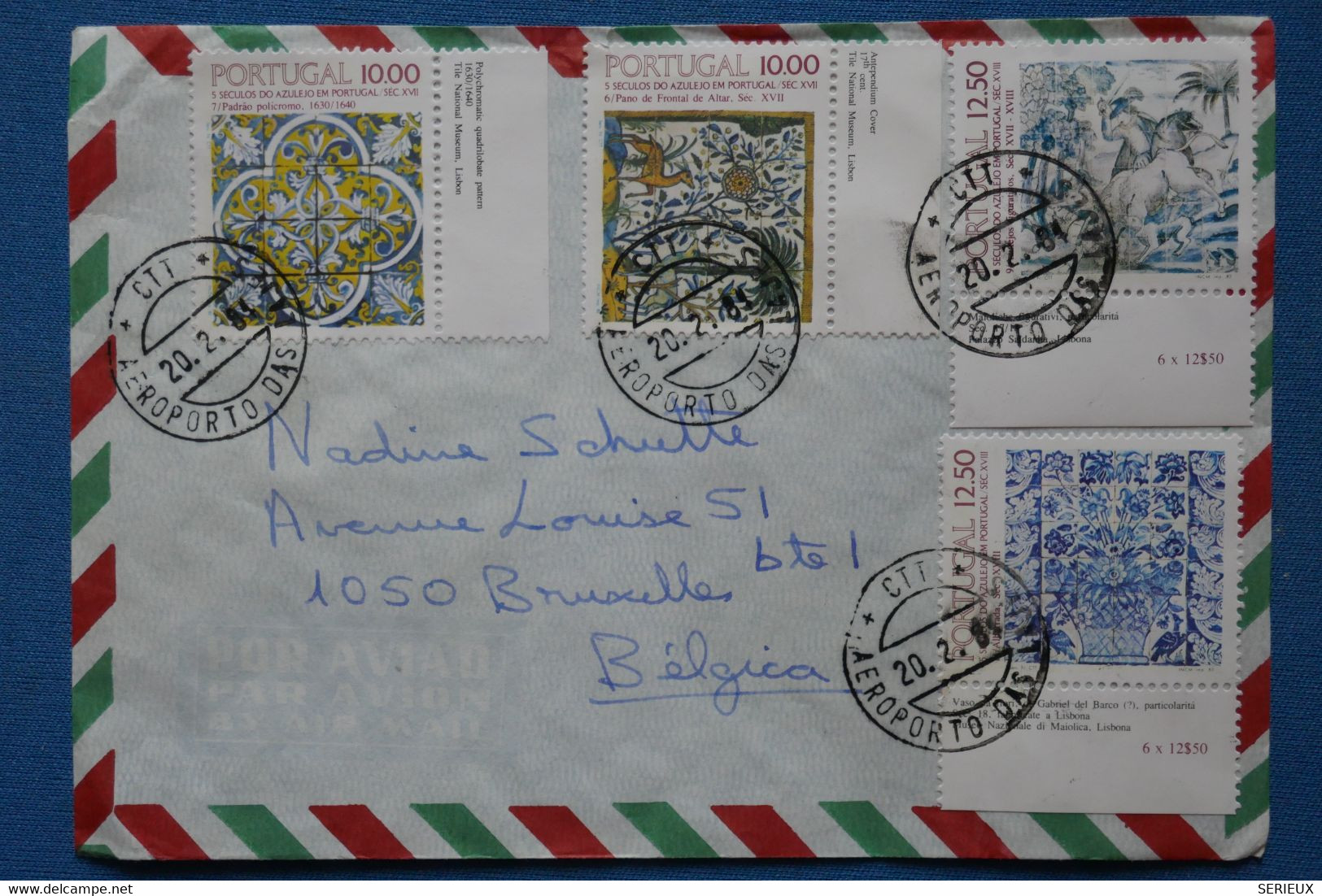 Z11 PORTUGAL   BELLE LETTRE  1981   POUR  BRUSSELS BELGIUM + AFFRANCH.PLAISANT - Covers & Documents