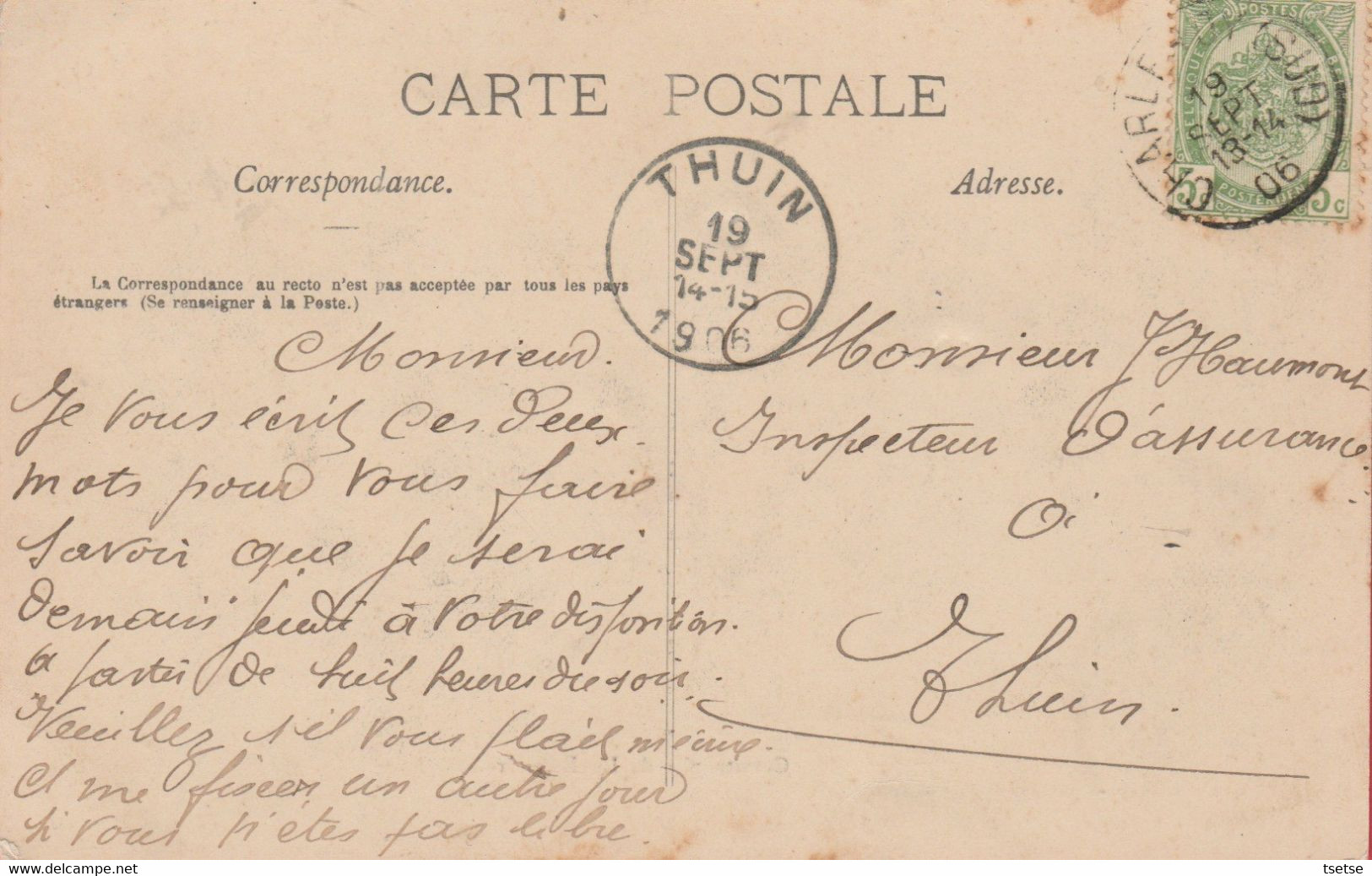 La Buissière - Catastrophe Ferroviaire - Top Carte -1906 ( Voir Verso ) - Merbes-le-Château