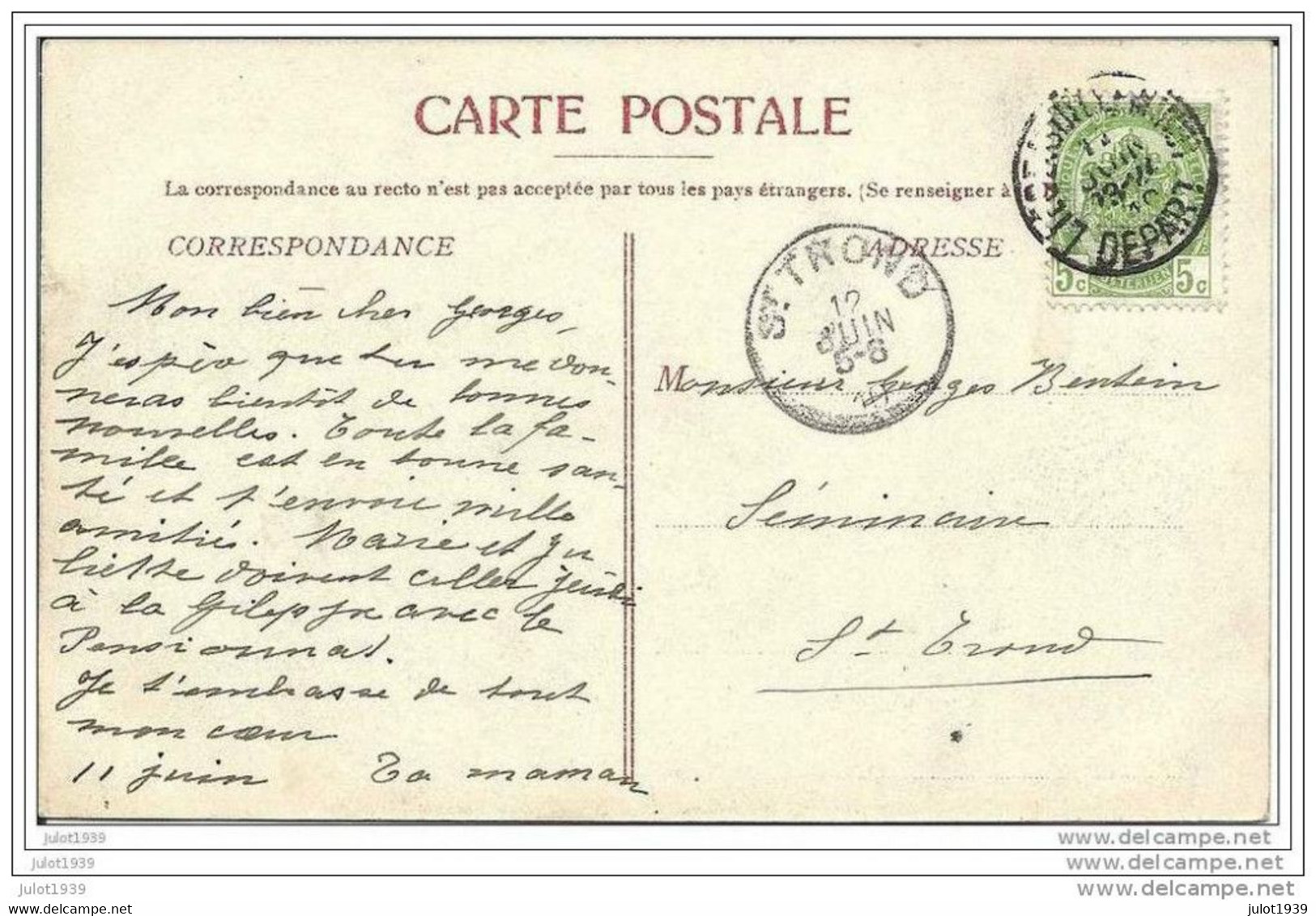 Julot1939 ..NESSONVAUX ..--  Panorama . GARE . 1910 Vers SAINT - TROND ( Mr Georges BENTEIN , Séminaire ) . Voir Verso . - Trooz