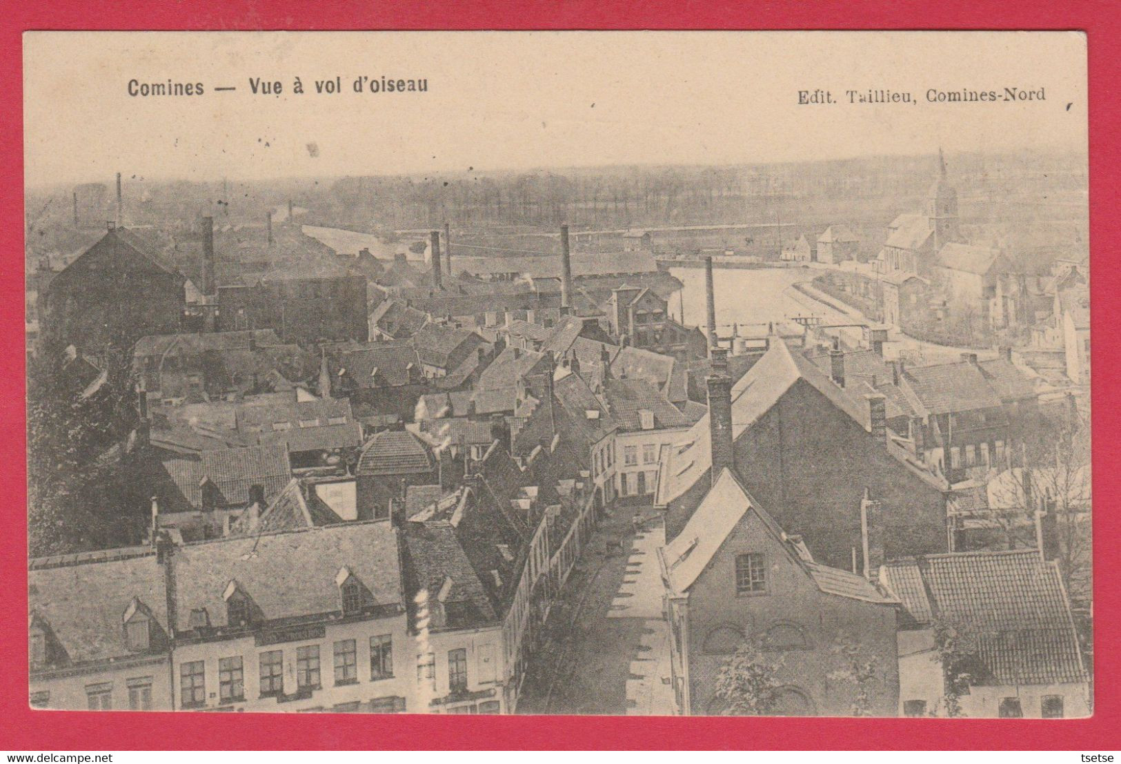 Comines  - Vue à Vol D'oiseau  -1915 ... Feldpost , Courrier Allemand ( Voir Verso ) - Comines-Warneton - Komen-Waasten