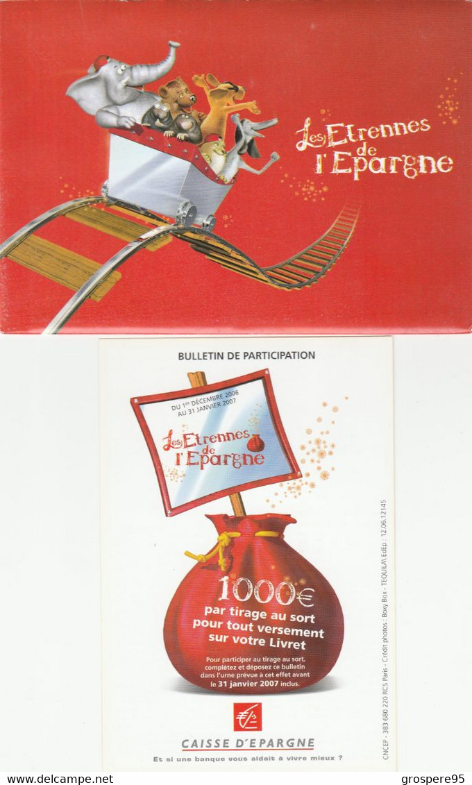 CAISSE D'EPARGNE 4 CARTES BONNE ANNEE 2007 - Banken