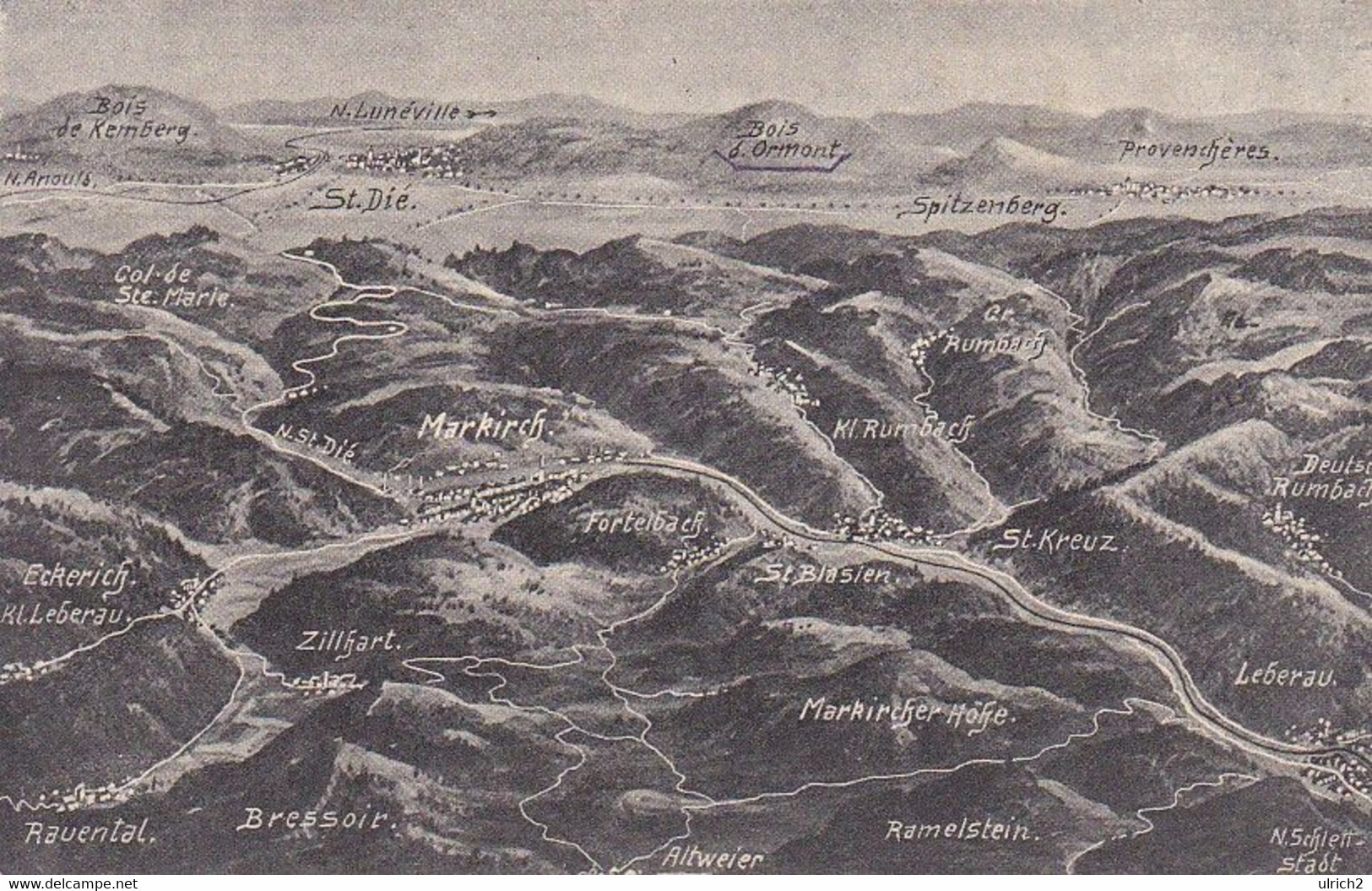 AK Das Schlachtfeld In Den Vogesen - Markirch Und Umgebung - Feldpost 1. WK (57336) - War 1914-18