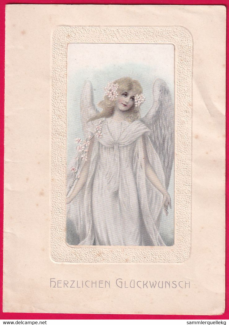 Prägekarte Aufklappbare Um Ca 1910, Herzlichen Glückwunsch - Otros & Sin Clasificación