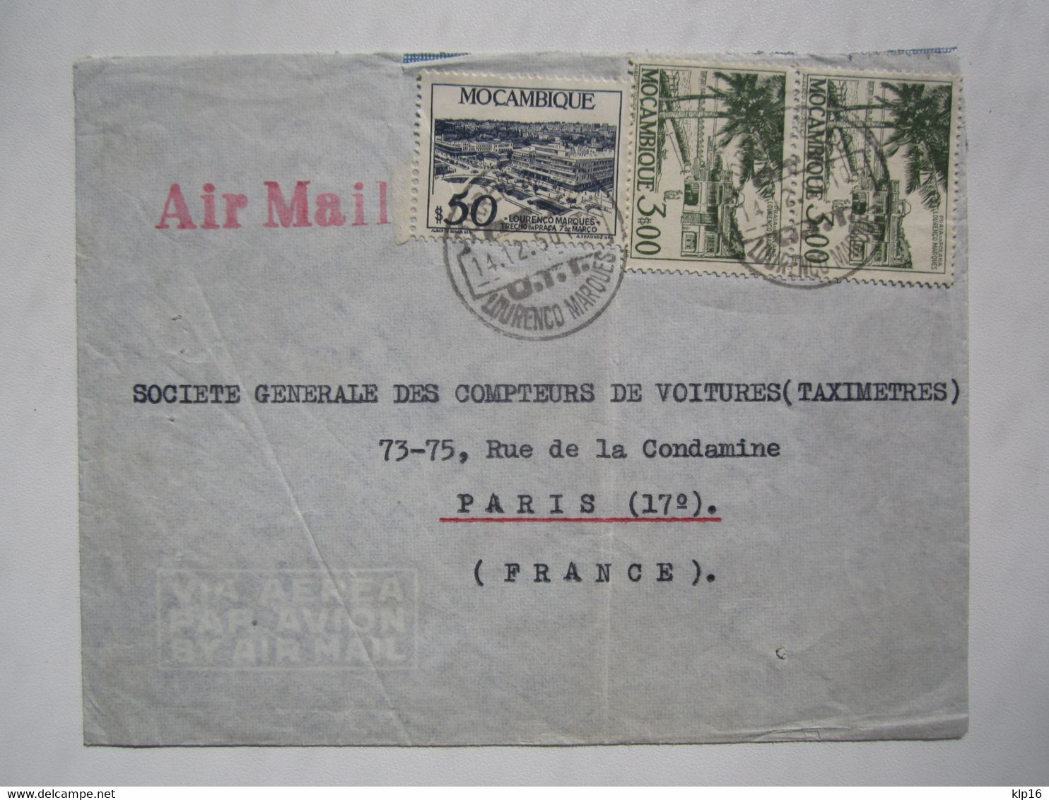 1950 MOZAMBIQUE, LOURENCO MARQUES AIR MAIL COVER - Portugiesisch-Afrika