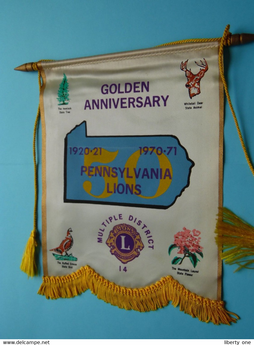 PENNSYLVANIA LIONS 1920-1970 Golden Anniversary > LIONS International ( Ancien / Old > FANION > Wimpel > Pennant ) - Other & Unclassified