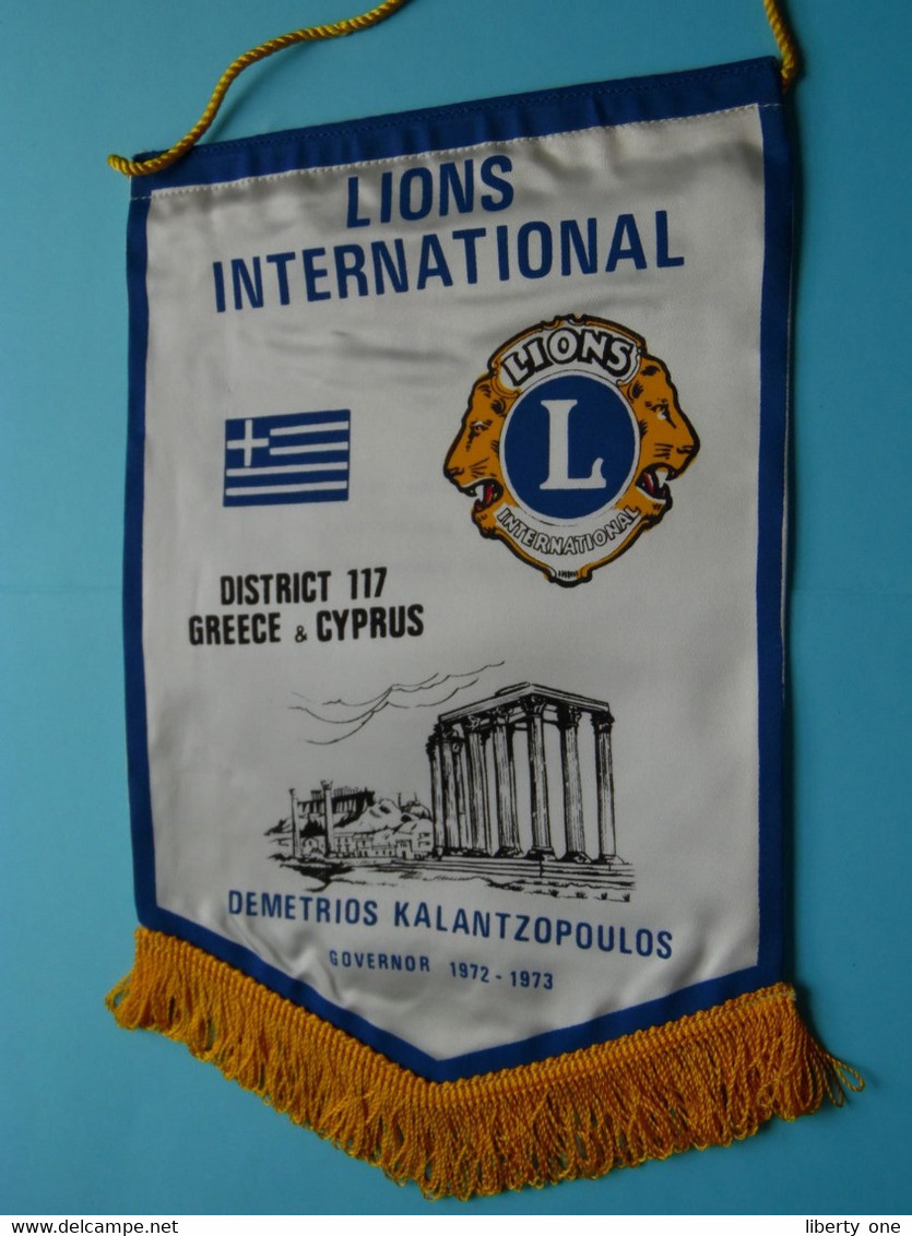 District 117 GREECE & CYPRUS Demetrios KALANTZOPOULOS > LIONS International ( Ancien / Old > FANION > Wimpel > Pennant ) - Otros & Sin Clasificación