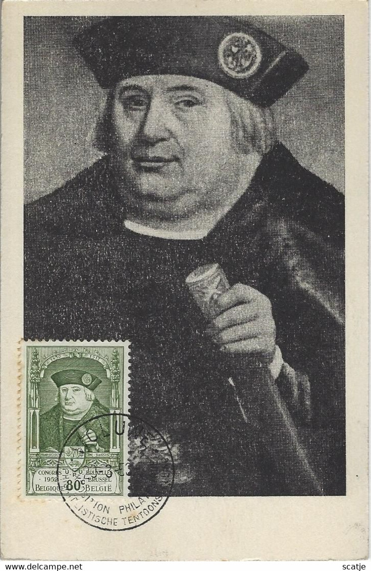 880   -   Maximumkaart   -    Fr. Van Tassis  -   Philatelistische Tentoonstelling   -   1953   Woluwe - 1951-1960