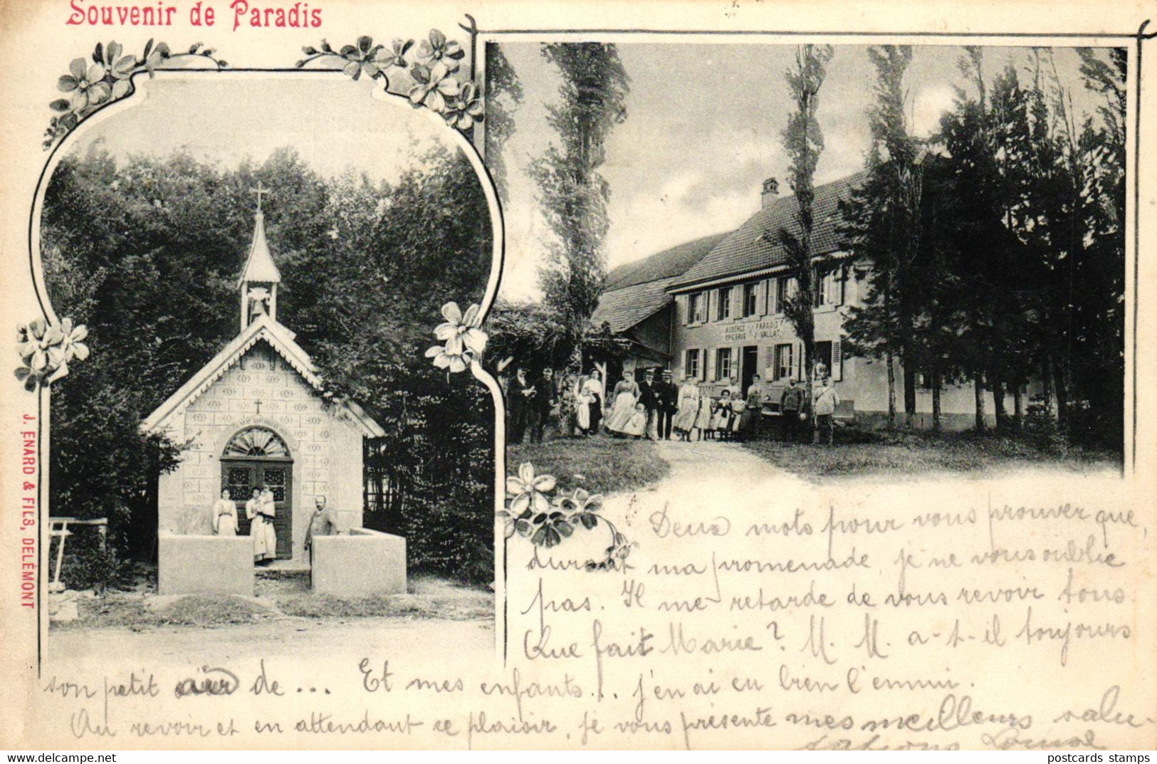 Glovelier Nach Noirmont, 1905, Souven De Paradis - Le Noirmont