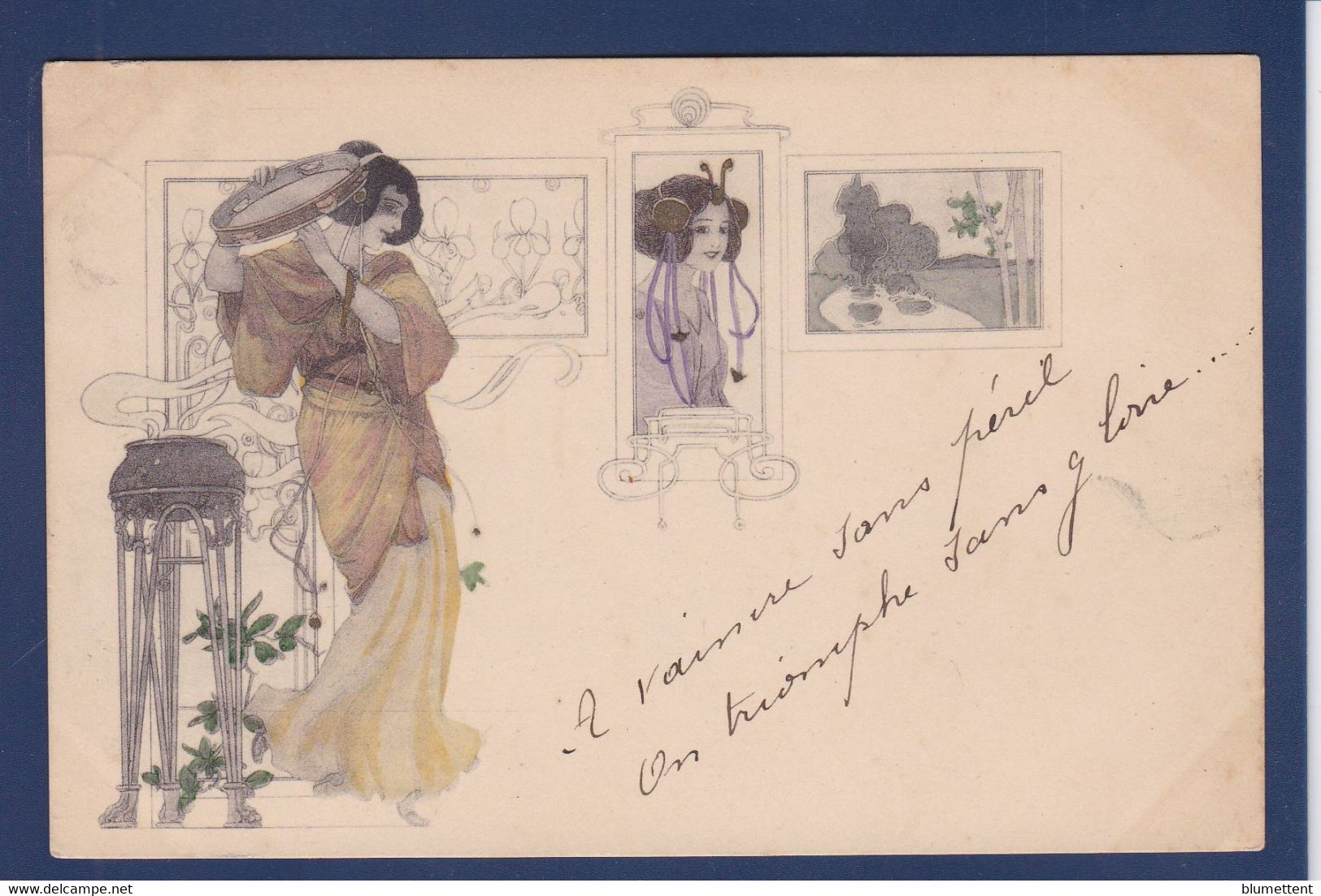 CPA Type VIENNE Art Nouveau Viennoise Femme Girl Woman Circulé - Vienne