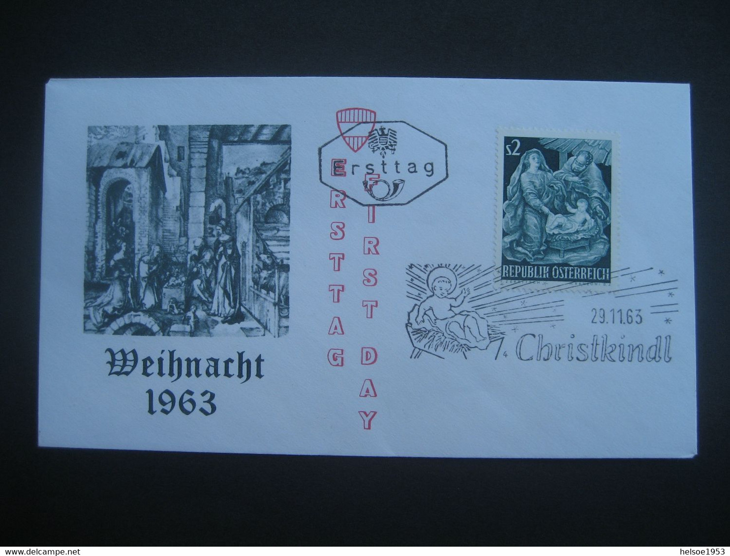 Österreich- Christkindl 29.11.1963 FDC Schmuck-Brief Mit Sonderstempel - Covers & Documents