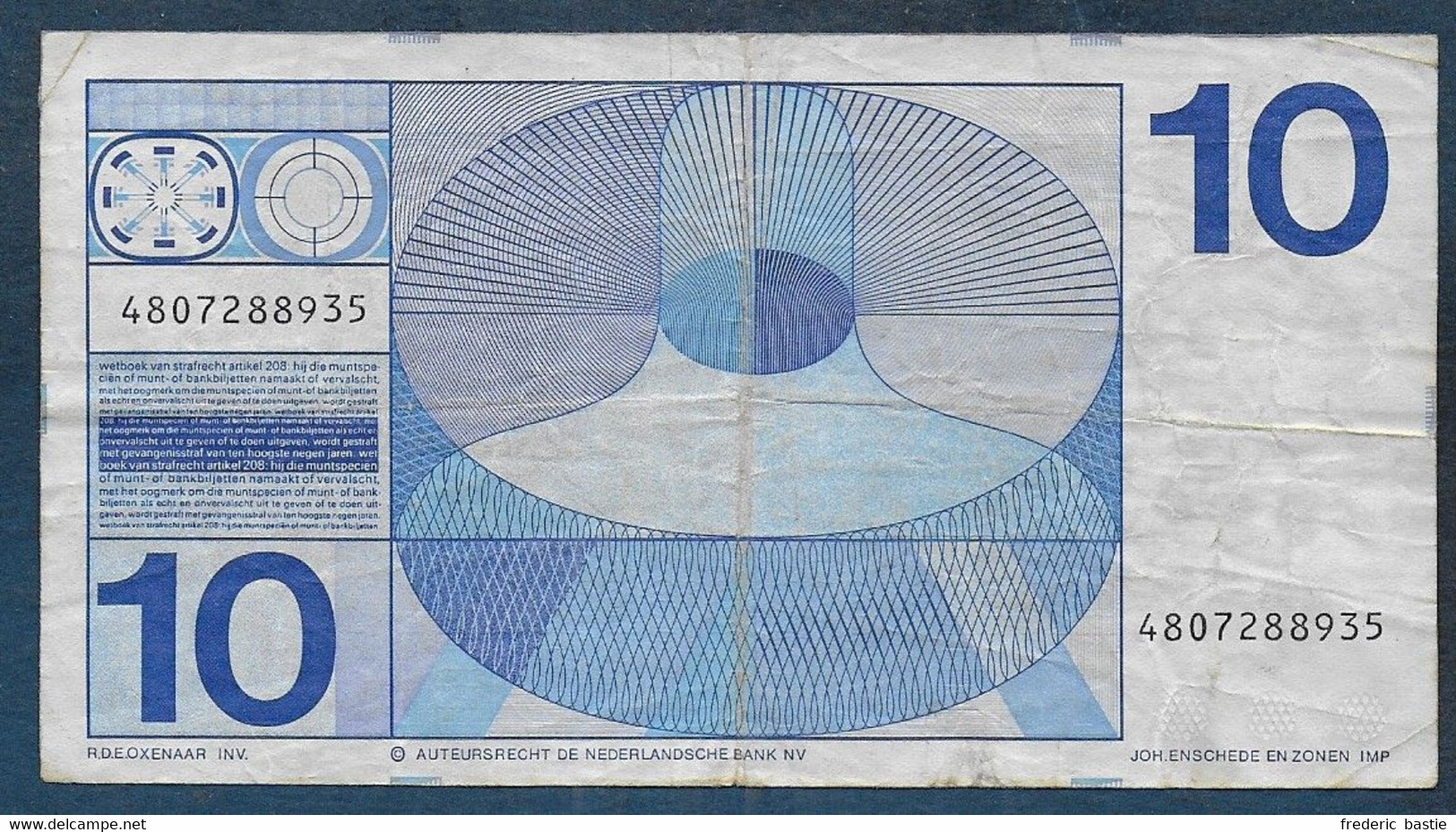 PAYS BAS - 10 Gulden  1968 - 10 Florín Holandés (gulden)