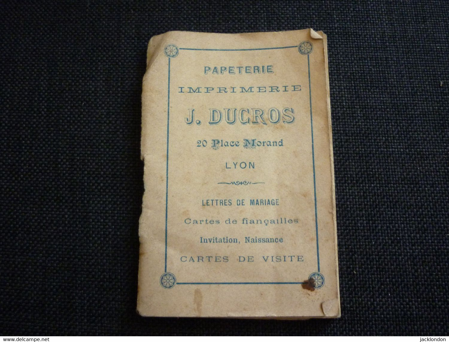 Petit Calendrier Ancien Publicitaire  1898  Papeterie Imprimerie Duclos 20 Place Morand  LYON - Kleinformat : ...-1900