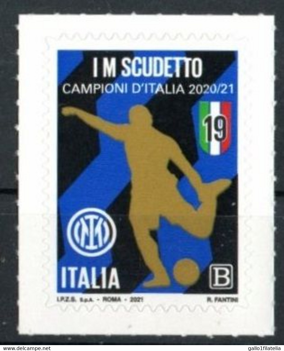 2021 - ITALIA - INTER CAMPIONE D'ITALIA  DI CALCIO 2020/21 / INTER FOOTBALL CHAMPIONS OF ITALY 2020/21. MNH . - 2021-...:  Nuovi