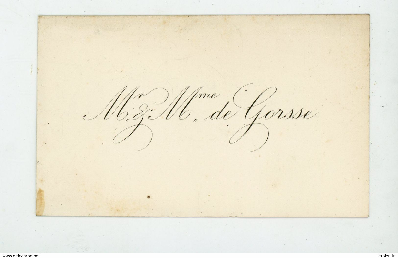 Mr & Mme DE GORSSE - - Cartes De Visite