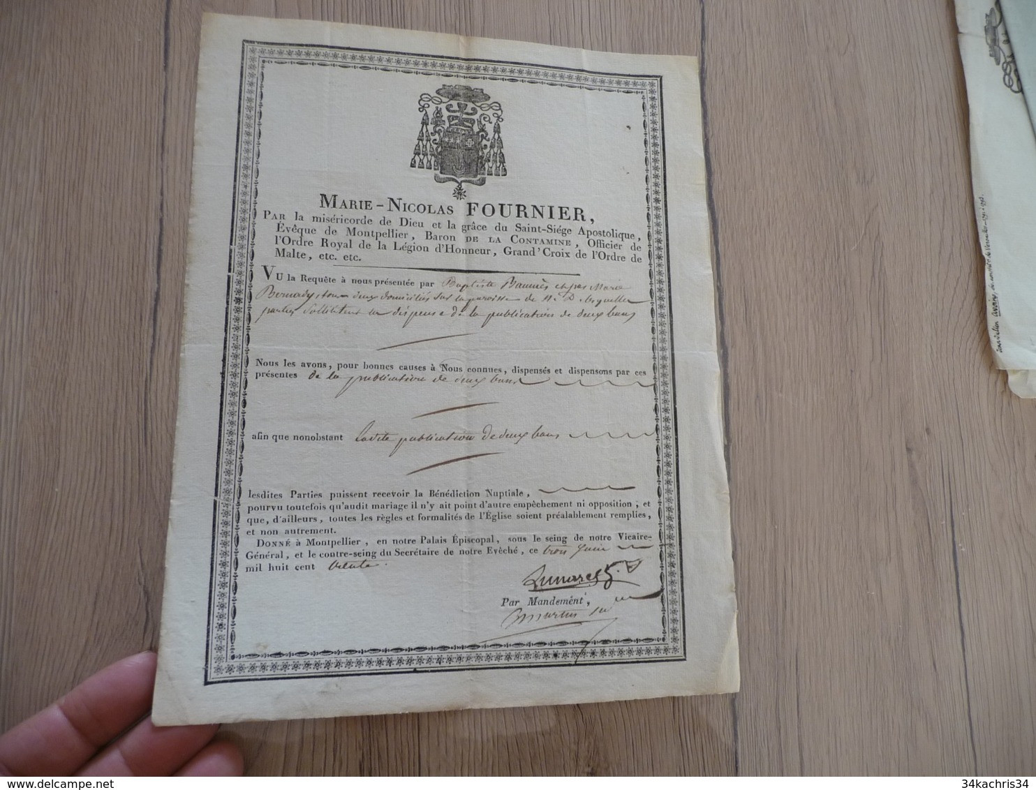 Mandement Requête Marie Nicolas Fournier Évêque Montpellier Grand Croix Ordre De Malte 1830 - Religión & Esoterismo