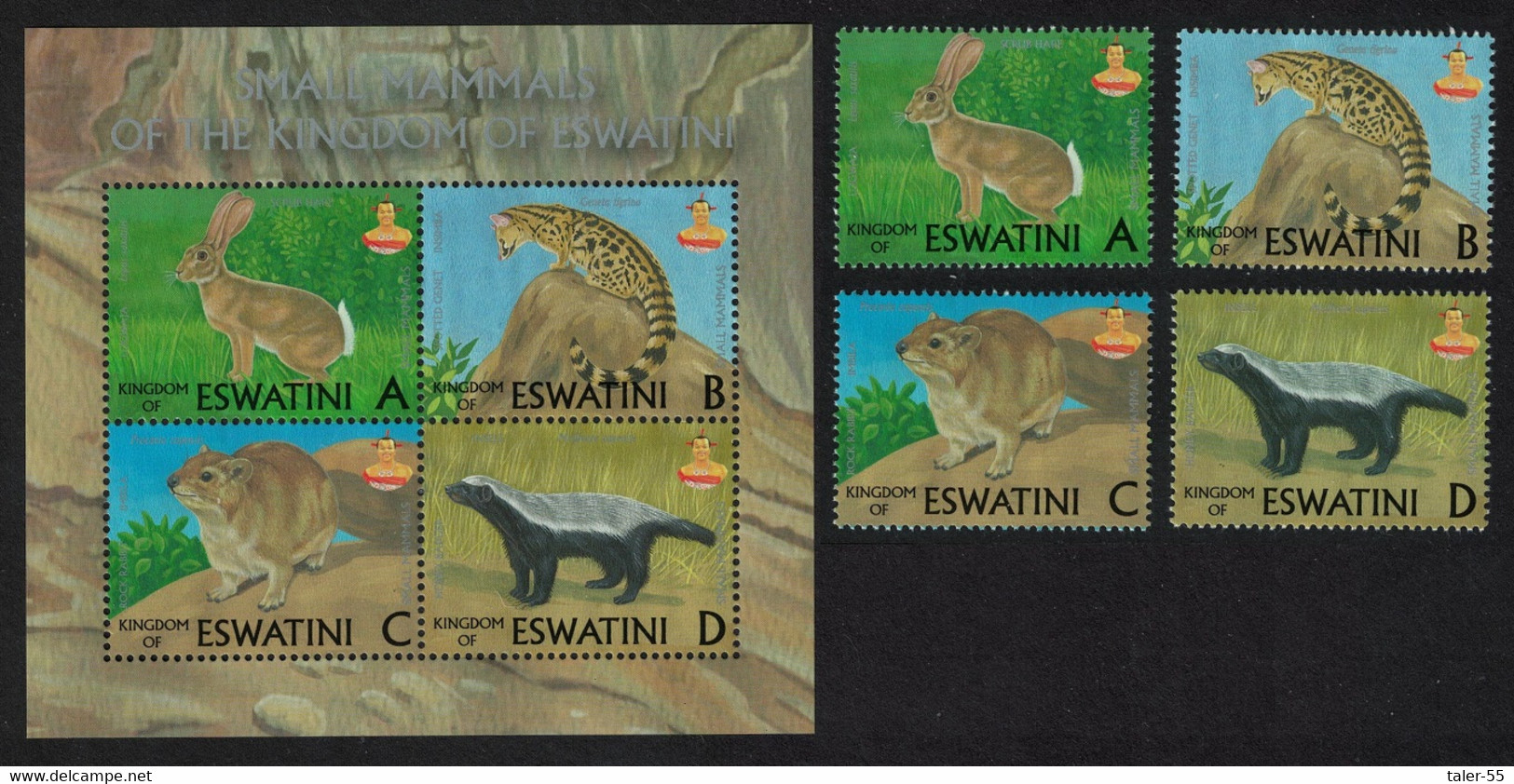 Hare Badger Genet Small Mammals ESWATINI 4v+MS Swaziland 2018 MNH - Sonstige & Ohne Zuordnung