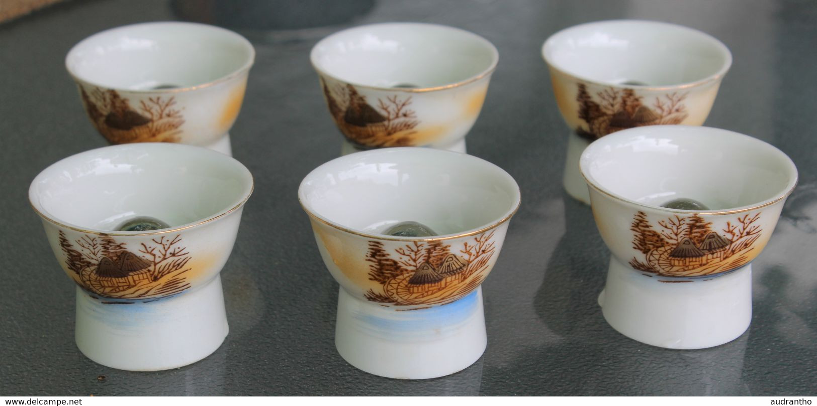 6 Verres A Saké Japonais En Porcelaine Boule Verre Femme érotique Alcool Riz Asie - Tasses