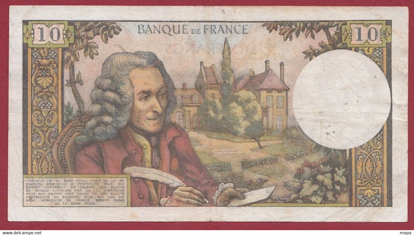 France 10 Francs "Voltaire" Du 07/11/1968.E----ALPH.Q.438------ Dans L 'état ---(P--15) - 10 F 1963-1973 ''Voltaire''