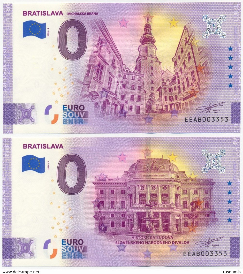 0 ZERO EURO BRATISLAVA 2020 MICHALSKA BRANA NÁRODNÉ DIVADLO [NORMAL] EEAB SLOVAKIA SLOVAQUIE - Essais Privés / Non-officiels