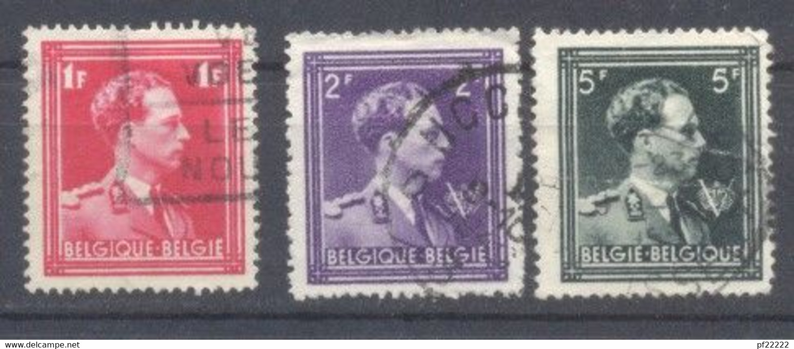Belgica, 1936/46, Yvert Tellier 428,643,646,usado - 1929-1941 Groot Montenez