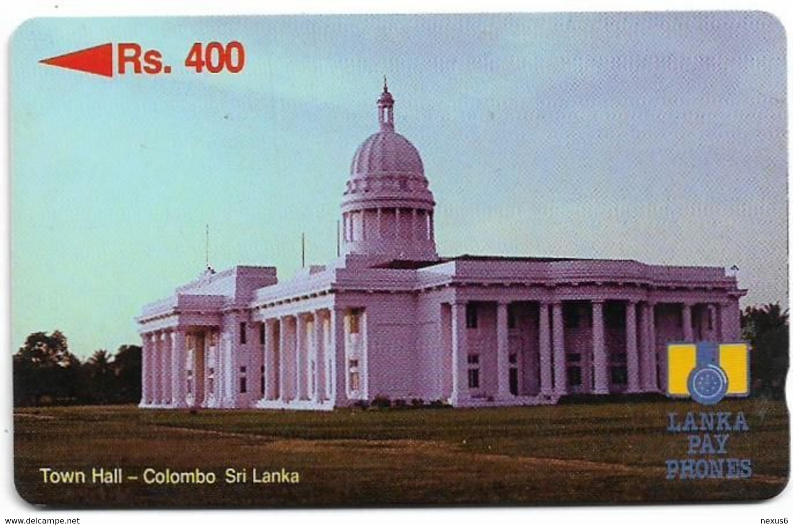 Sri Lanka - Lanka Pay Phones (GPT) - Town Hall, Colombo - 10SRLA - 400Rs, Used - Sri Lanka (Ceylon)