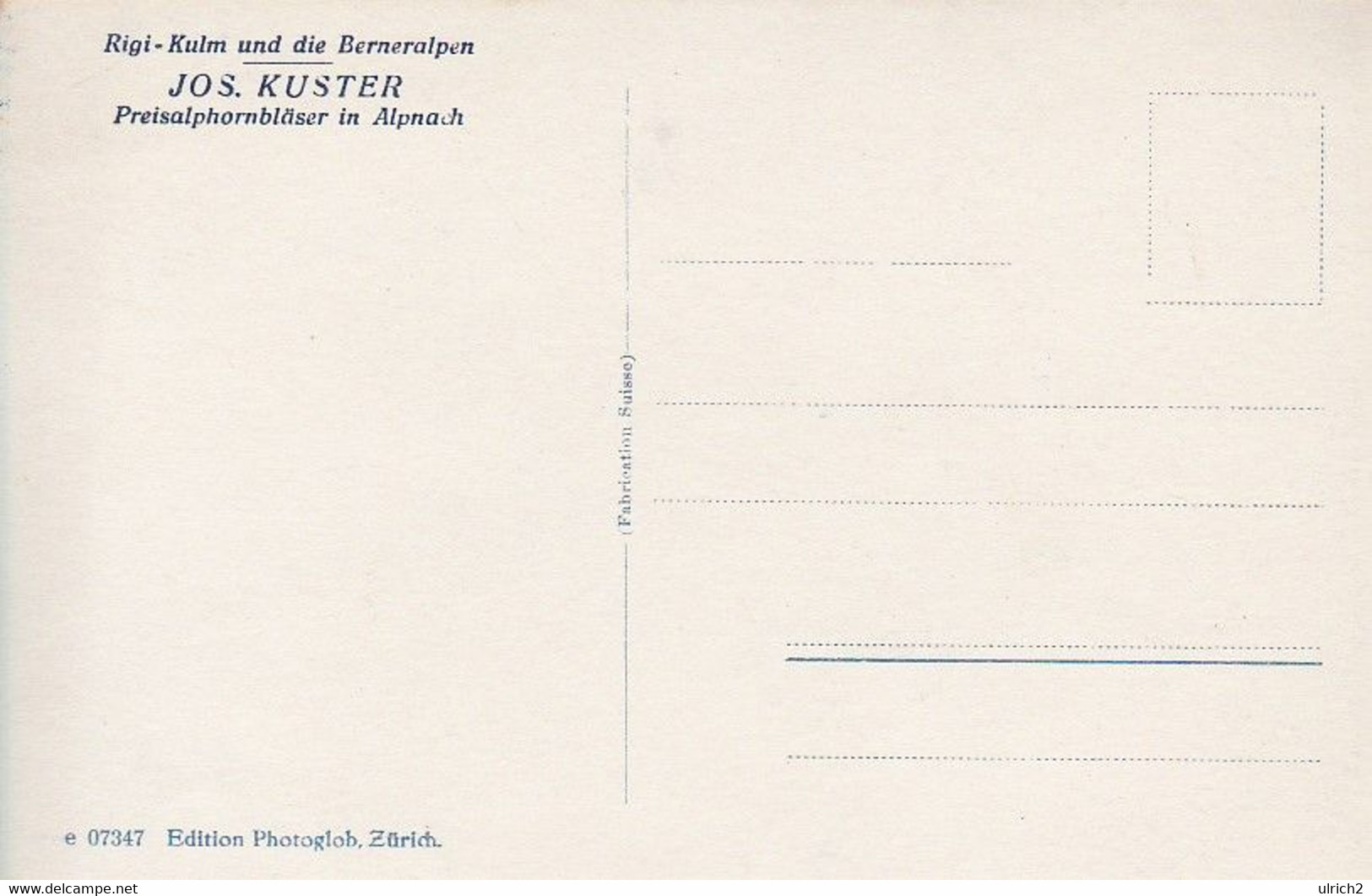 AK Hotel Rigi-Kulm - Jos. Kuster Alphornbläser In Alpnach  (57356) - Alpnach