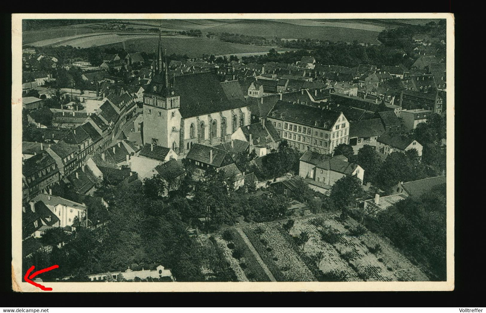 Feldpost AK 1941 Lommatzsch In Sachsen LK Meißen, Fliegeraufnahme, Gelaufen - Lommatzsch