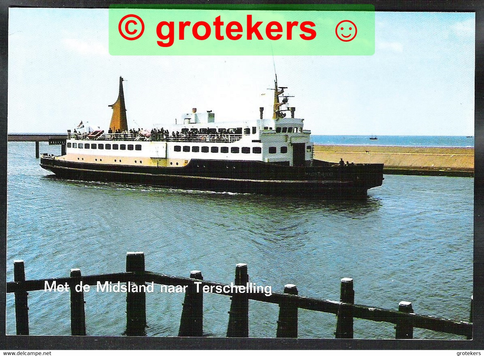 HARLINGEN De Veerboot Midsland Verlaat De Haven Naar Terschelling 1981  / Ferry - Harlingen