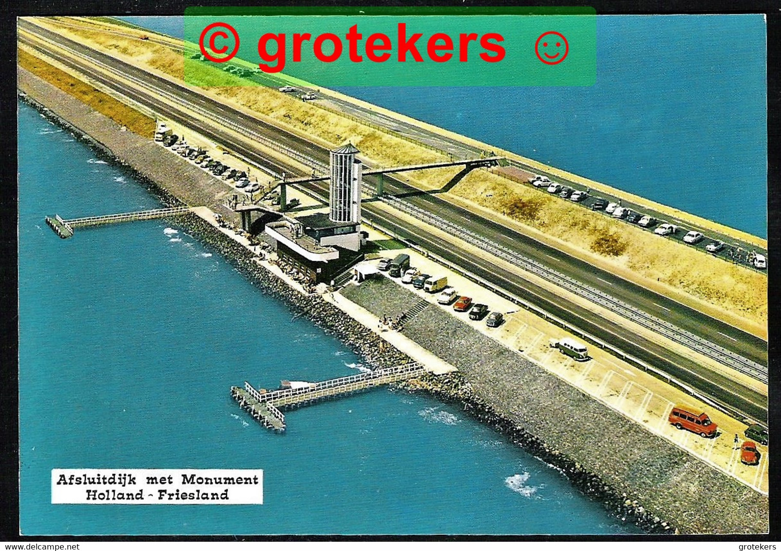 AFSLUITDIJK Met Monument (staat Op De Plaats Van De Afsluiting In 1932) Luchtfoto 1976 - Den Oever (& Afsluitdijk)