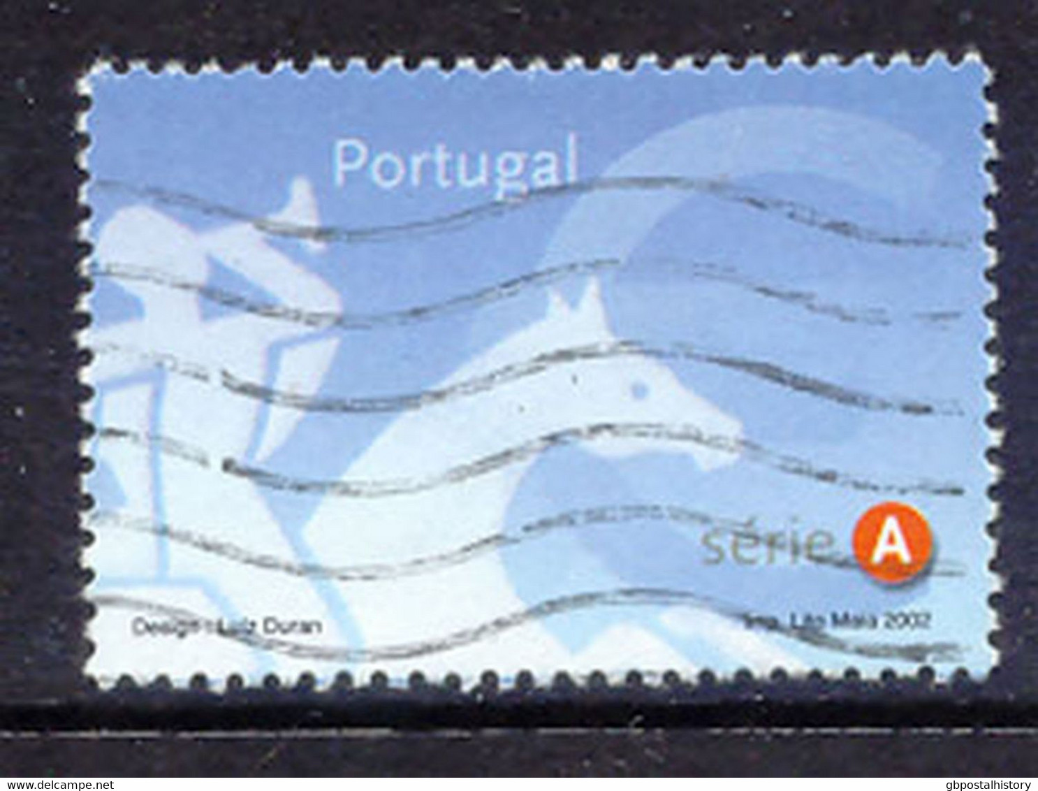 PORTUGAL 2002, Postemblem - (€), MAJOR VARIETY (Michel So Far Unknown) VFU - Usati