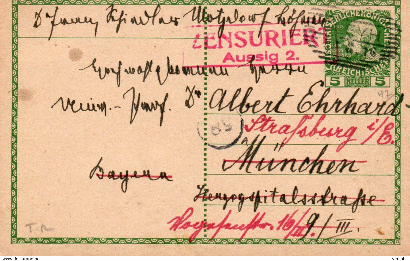 AUTRICHE - ENTIER POSTAL DATE DU 27-8-1916  AVEC CACHET DE CENSURE  -TB - Autres & Non Classés