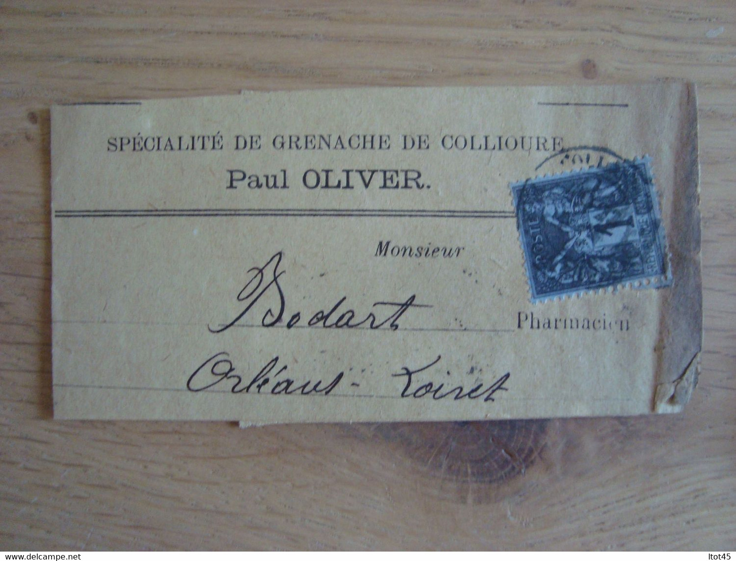 DOCUMENT + ENVOI PAUL OLIVIER GRENACHE DE COLLIOURE - 1877-1920: Semi Modern Period