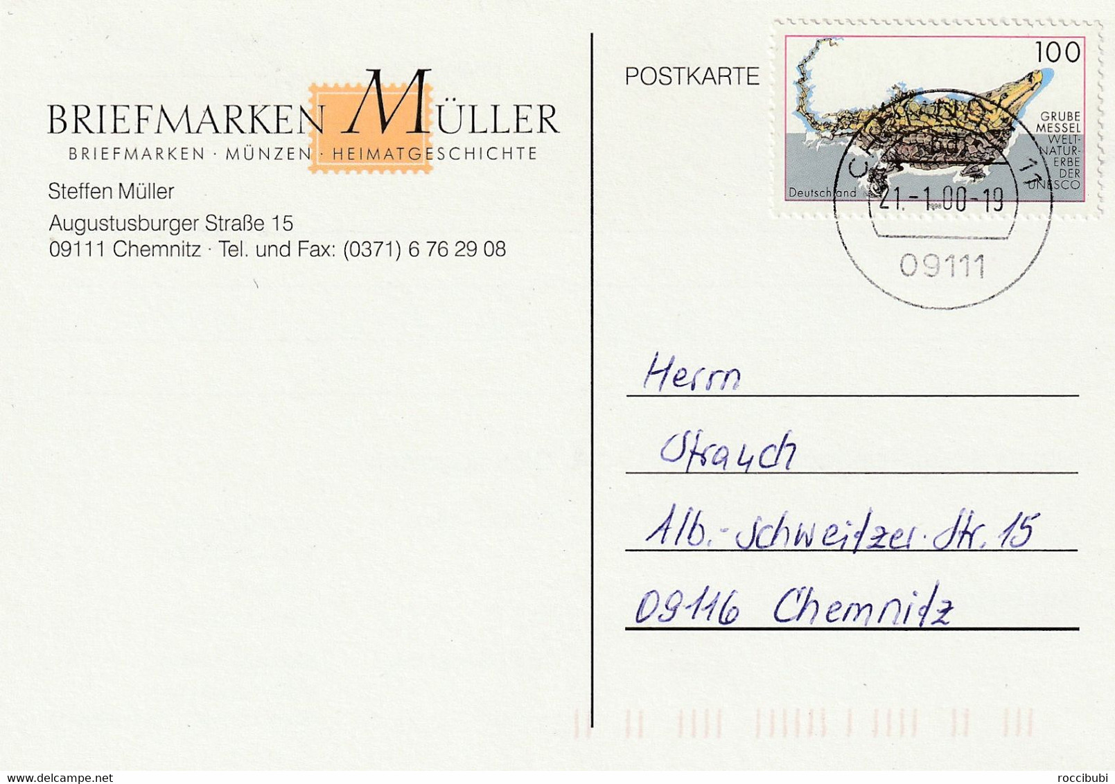 Ganzsache, Postkarte 2000 - Private Postcards - Used