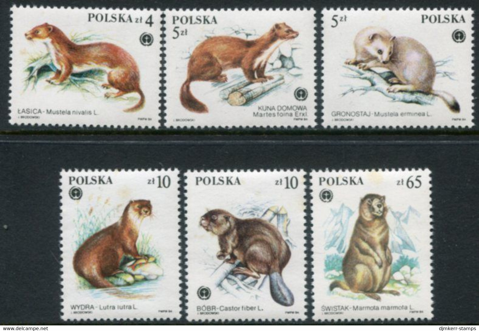 POLAND 1984 Fur-bearing Mammals MNH / **.  Michel 2943-51 - Nuevos