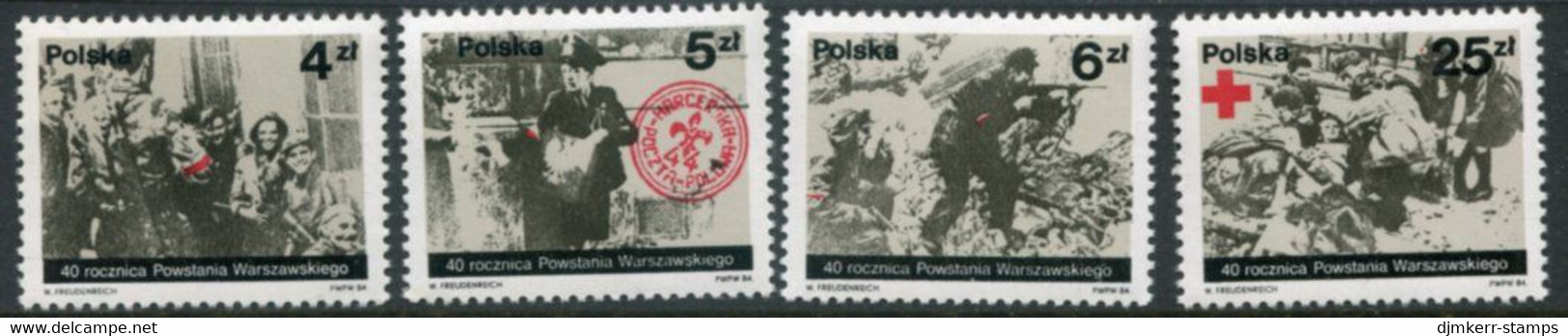 POLAND 1984 Warsaw Rising MNH / **.  Michel 2930-33 - Unused Stamps