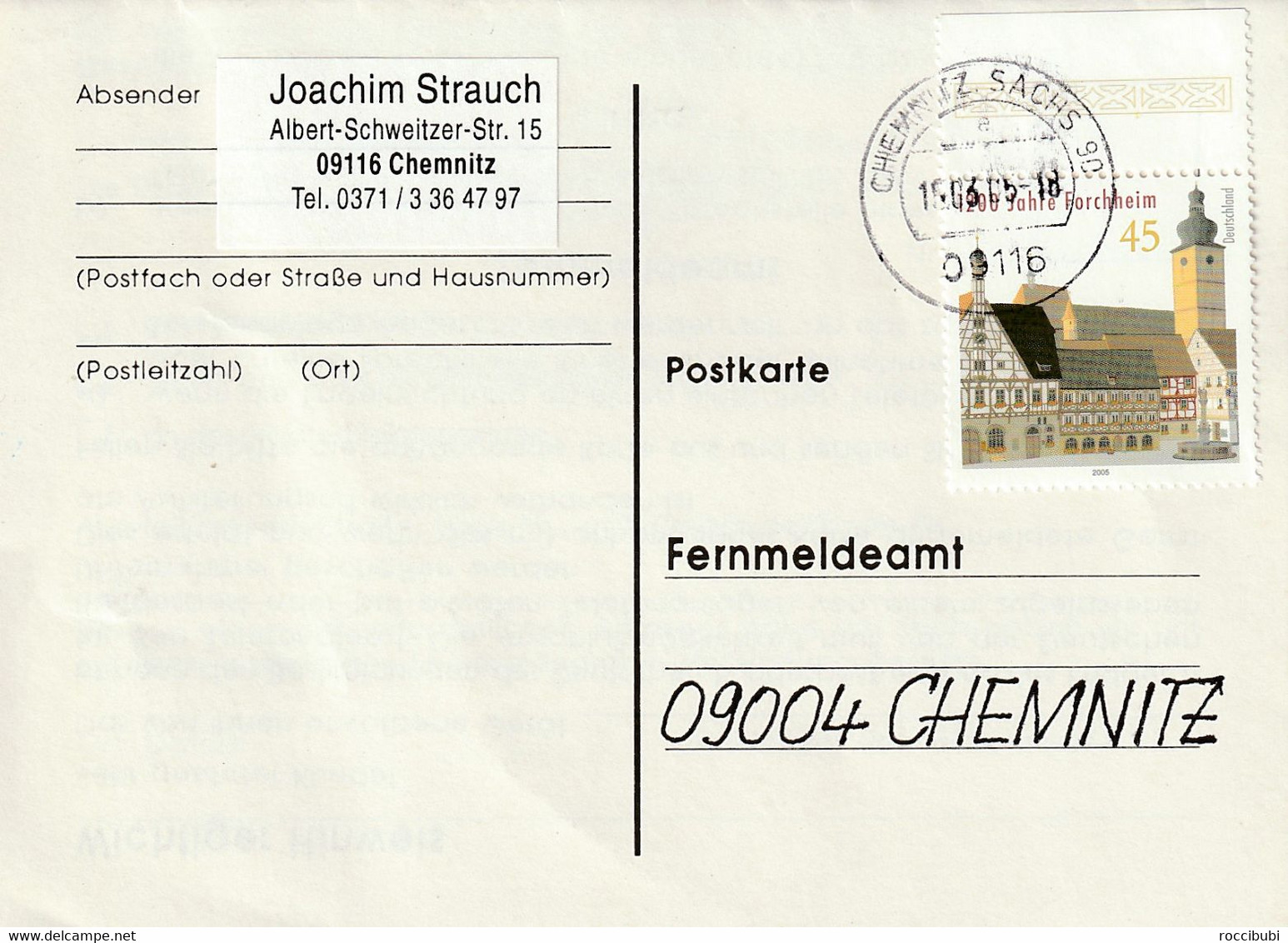 Ganzsache, Postkarte 2005 - Cartoline Private - Usati