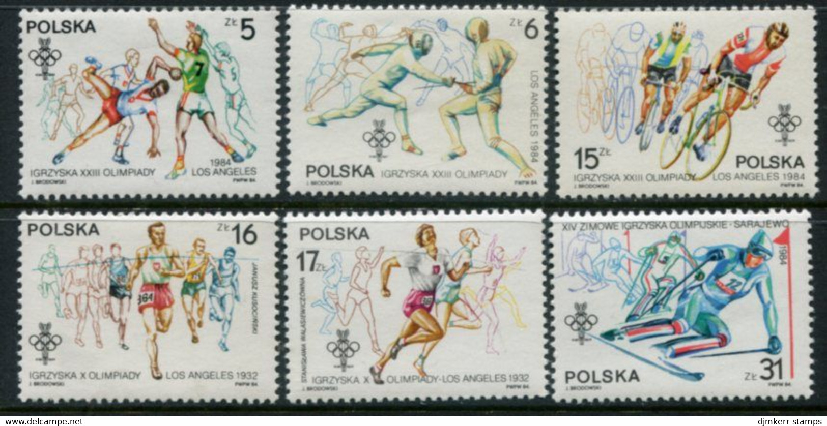 POLAND 1984 Olympic Games MNH / **.  Michel 2913-18 - Unused Stamps