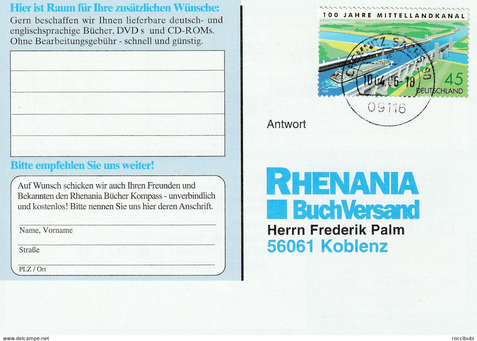 Ganzsache, Postkarte 2006 - Privatpostkarten - Gebraucht