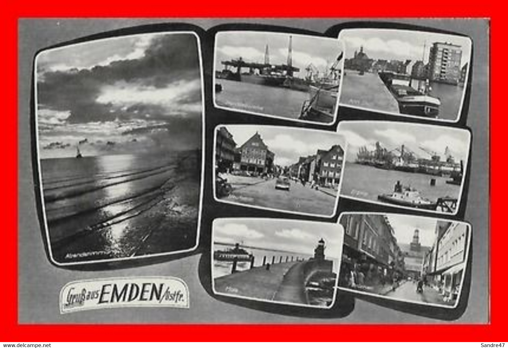 CPSM/gf EMDEN (Allemagne)  Gruss Aus Emden, Multivues...L673 - Emden