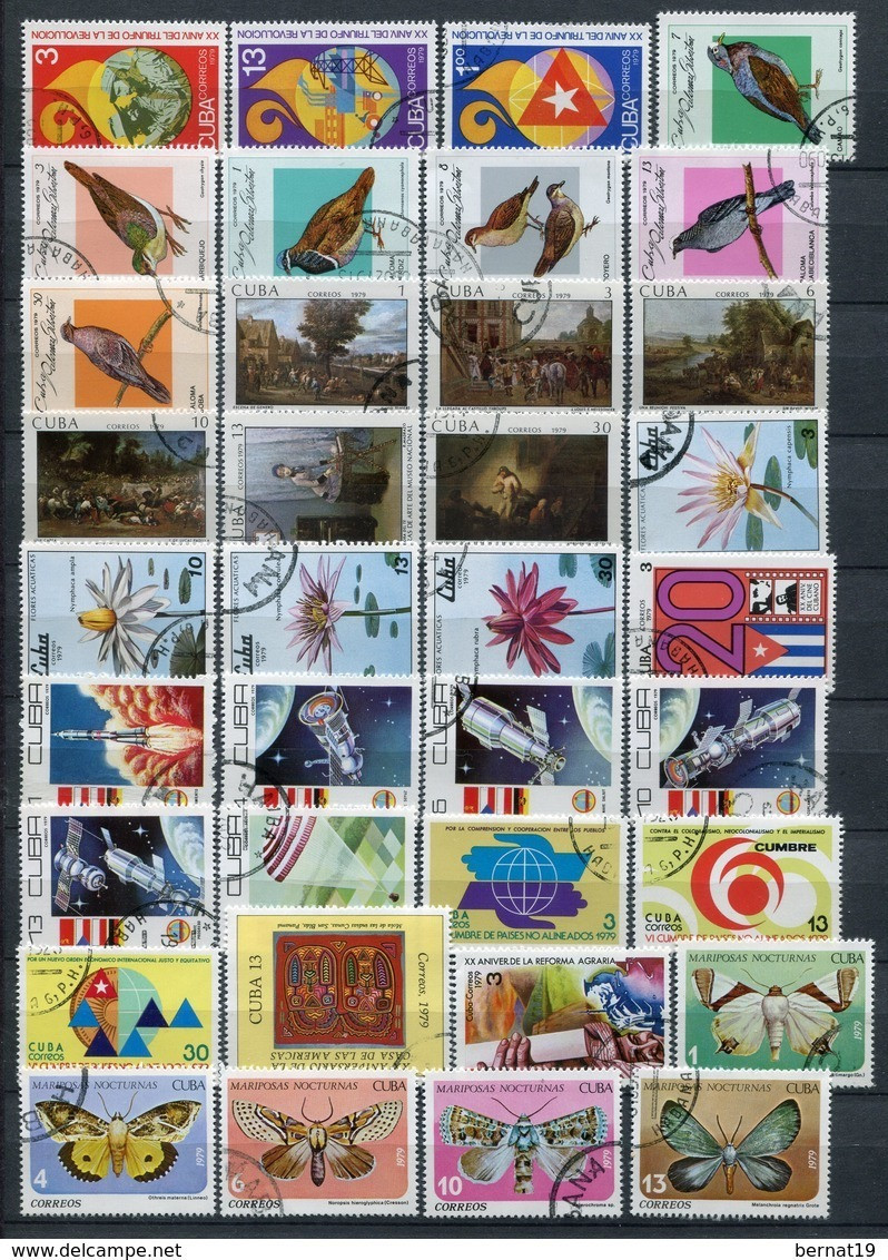 Cuba 1979 Completo Sin Hojas Bloque Usado. - Volledig Jaar