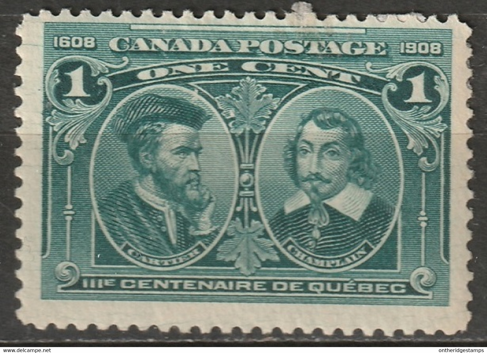 Canada 1908 Sc 97i Mi 85 Yt 86 MLH* Hairlines On Left - Unused Stamps
