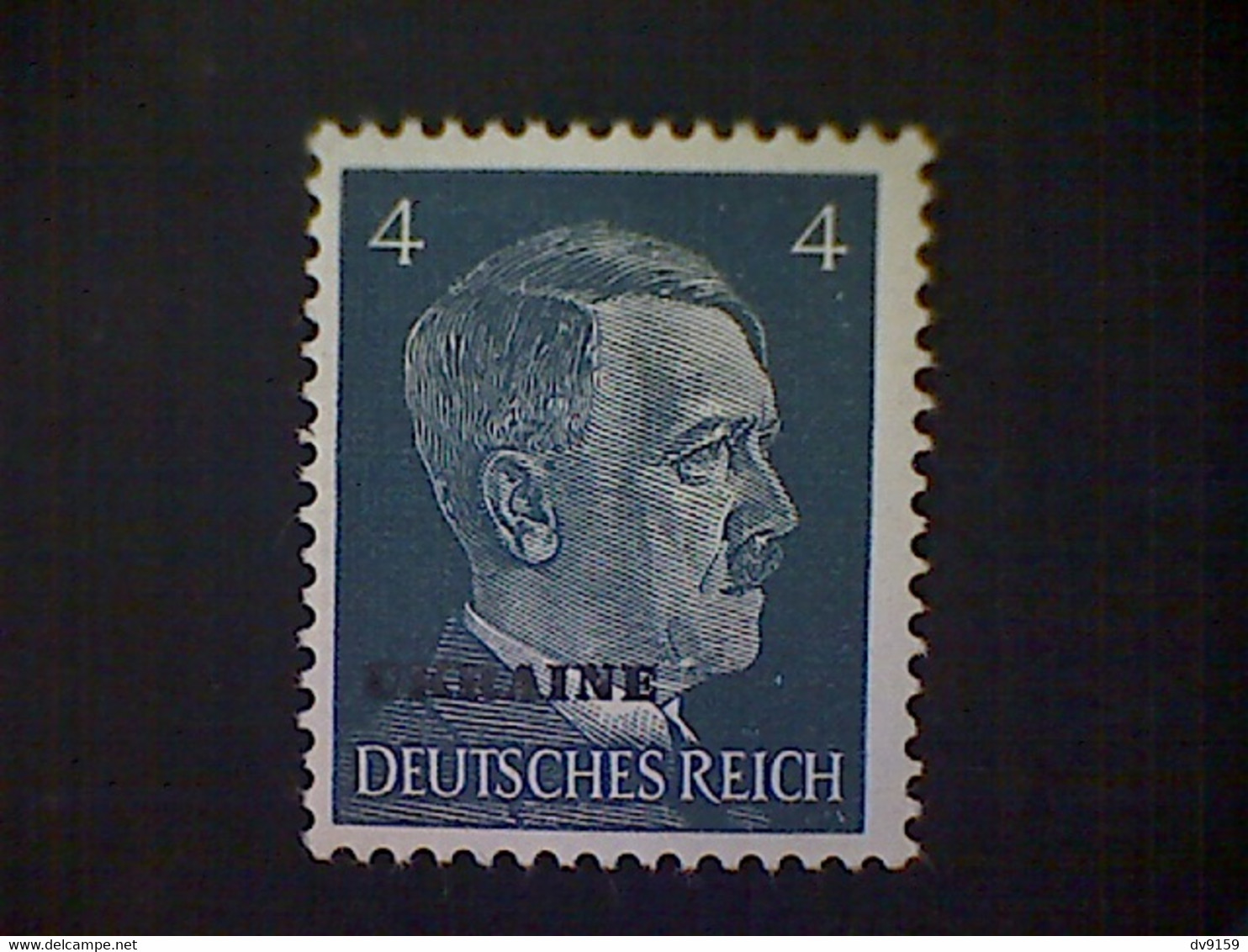 Russia, Scott #N43, Mint (*), 1941, Hitler Overprint Ukraine, 4pf, Slate - 1941-43 Occupation: Germany