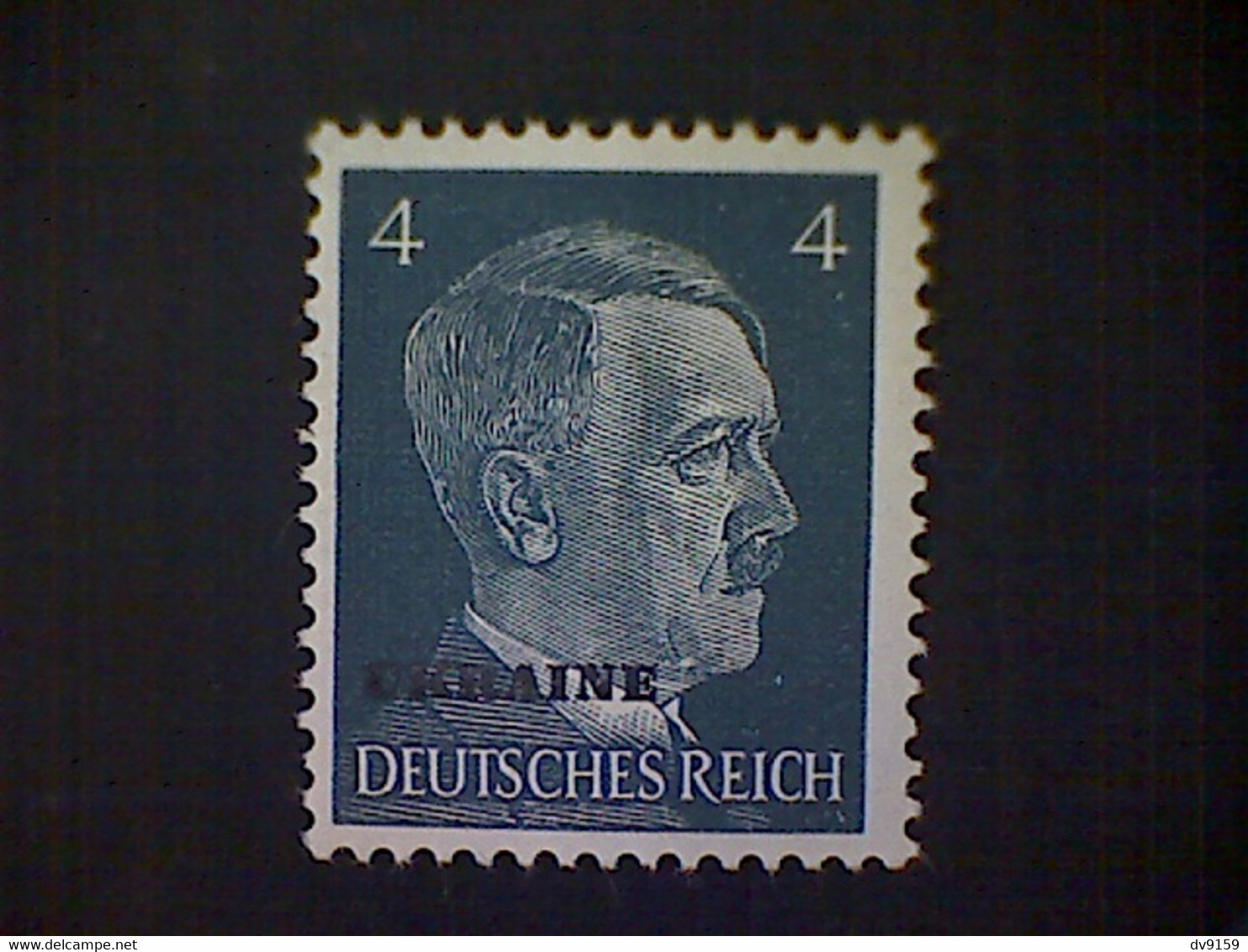 Russia, Scott #N43, Mint (*), 1941, Hitler Overprint Ukraine, 4pf, Slate - 1941-43 Deutsche Besatzung