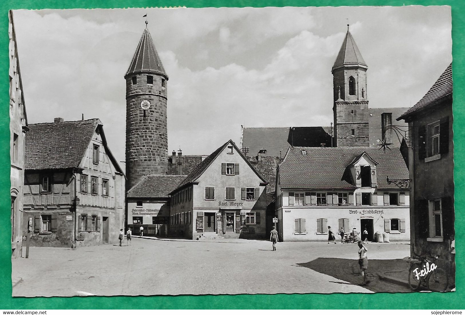 Gunzenhausen (Bayern) 2scans 14-08-1958 Brot U. Feinbäckerei Karl Meyer Fahrräder Nähmaschinen Mech. Reparaturwerfrütte - Gunzenhausen