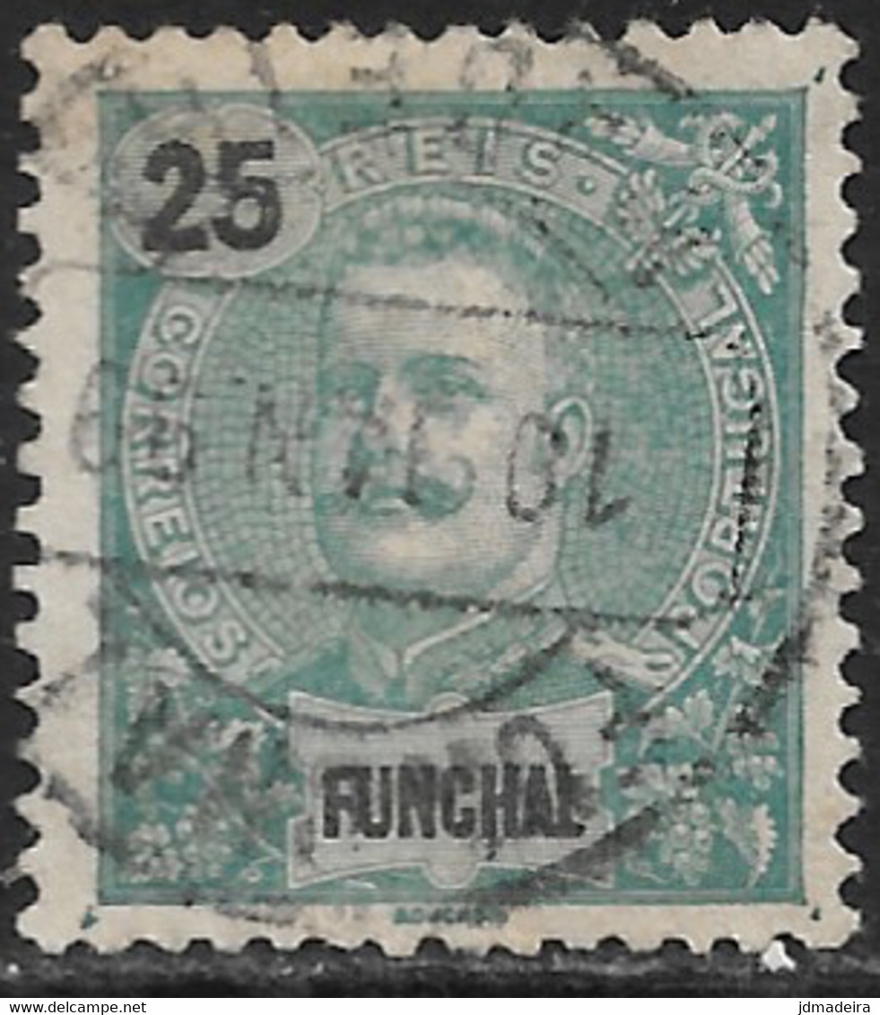 Funchal – 1897 King Carlos 25 Réis Used Stamp - Funchal